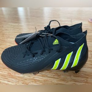 Adidas Predator Edge.1 L FG Soccer Cleats Black Red GW1023 Men's 5.5 Women's 6.5